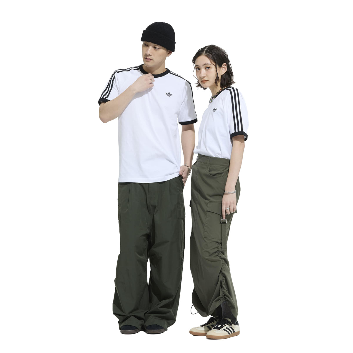 Adidas White Black 3 Strip Men's Tee