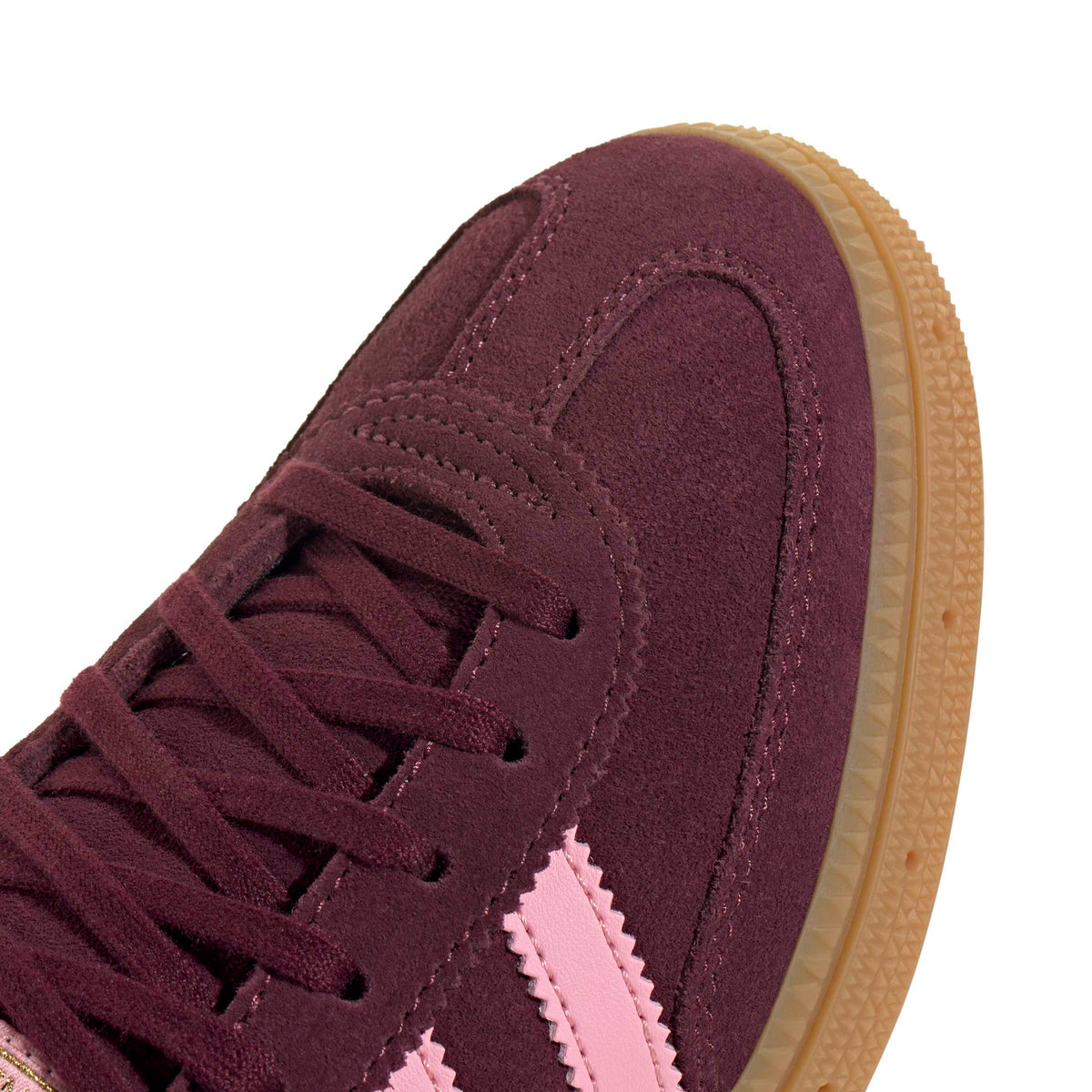 Adidas Handball Spezial Maroon Pink Stripe Youth Sneaker