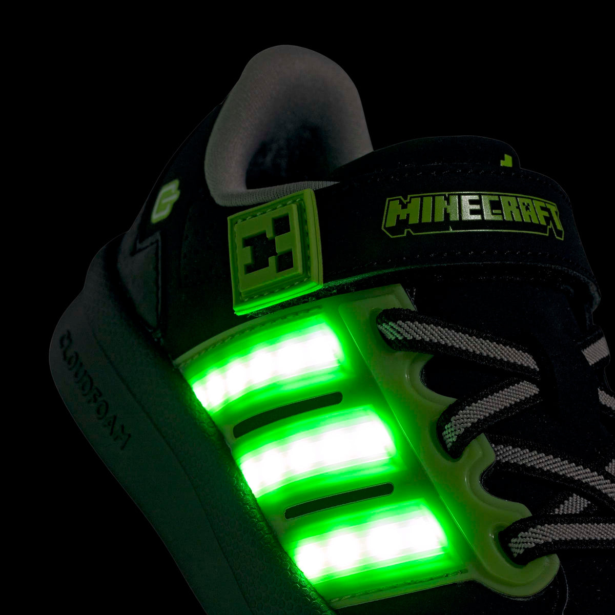 Adidas Minecraft Lightorama Court Shoe Kids Black Green