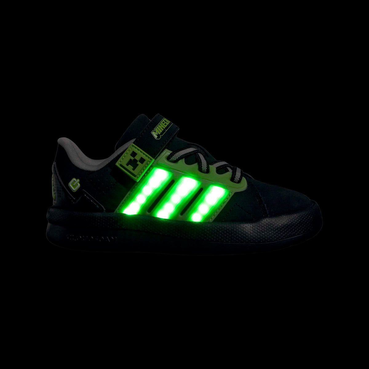 Adidas Minecraft Lightorama Court Shoe Kids Black Green