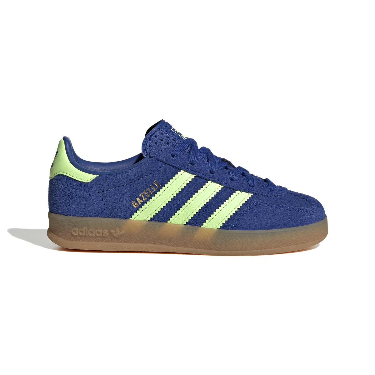 Adidas Gazelle Indoor Royal Blue Green Stripe Kids Sneaker