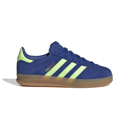 Adidas Gazelle Indoor Royal Blue Green Stripe Kids Sneaker