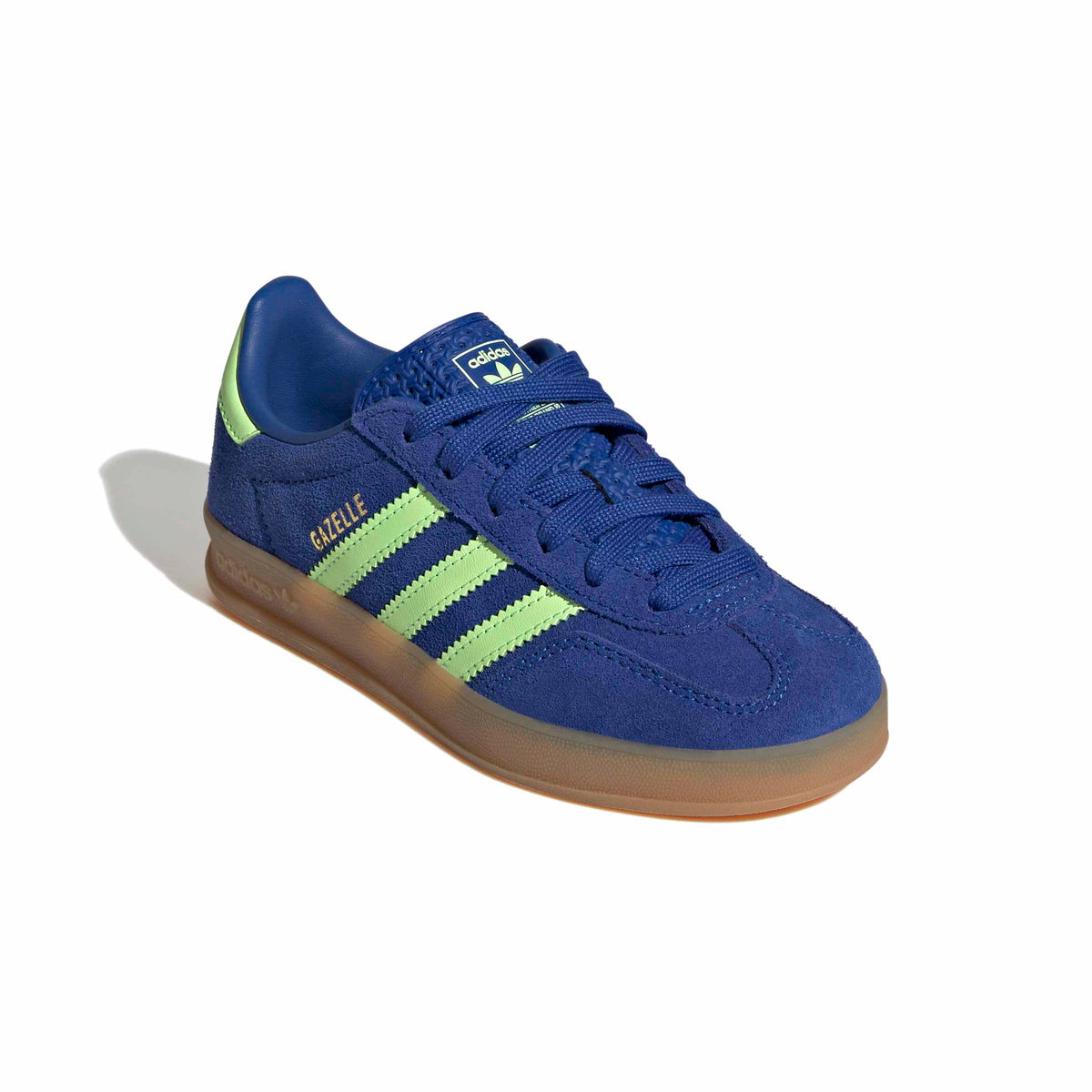 Adidas Gazelle Indoor Royal Blue Green Stripe Kids Sneaker