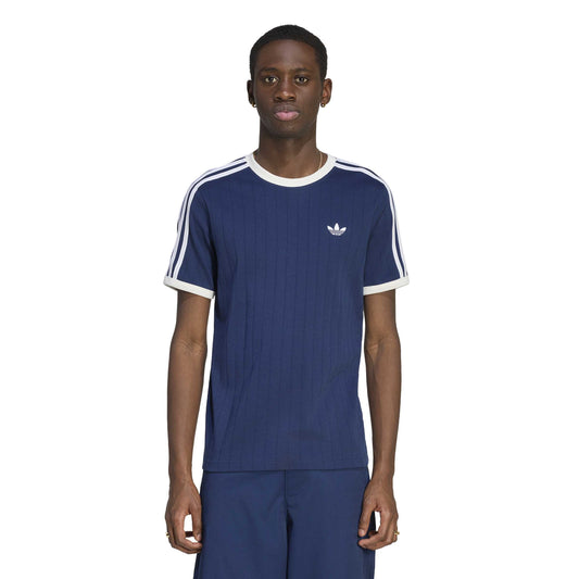 Adidas Drop Needle Navy White 3 Strip Men's Tee
