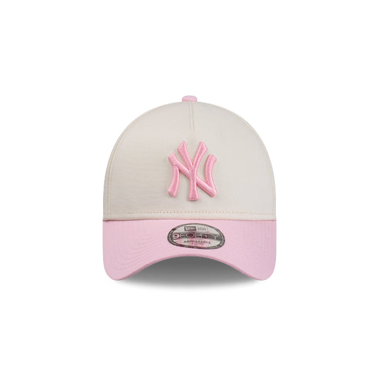 New Era 9Forty AFrame NY Yankees Cap 2Tone White Pink Logo