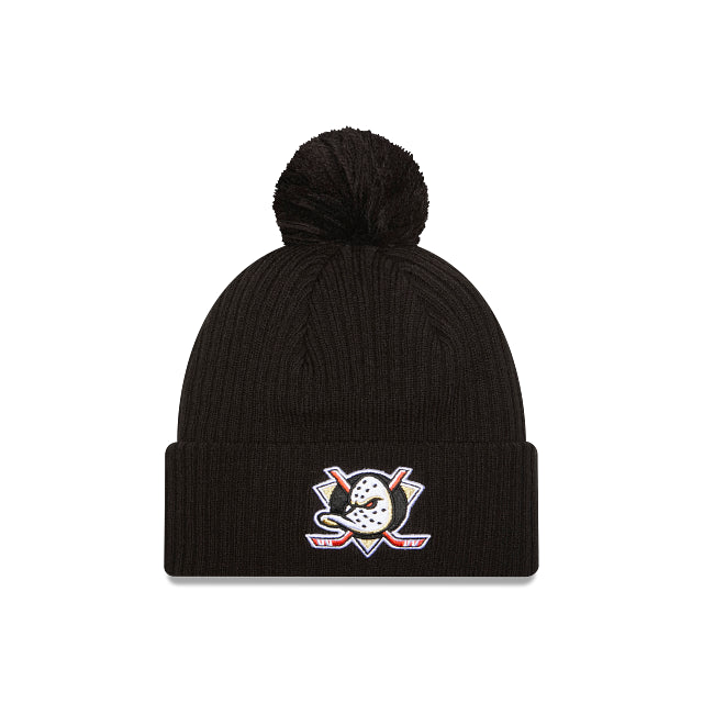New Era Knitted Pom Pom Ducks Black Beanie