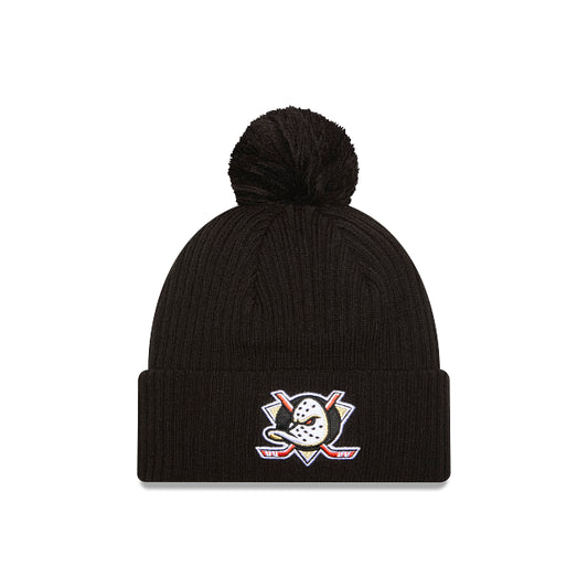 New Era Knitted Pom Pom Ducks Black Beanie
