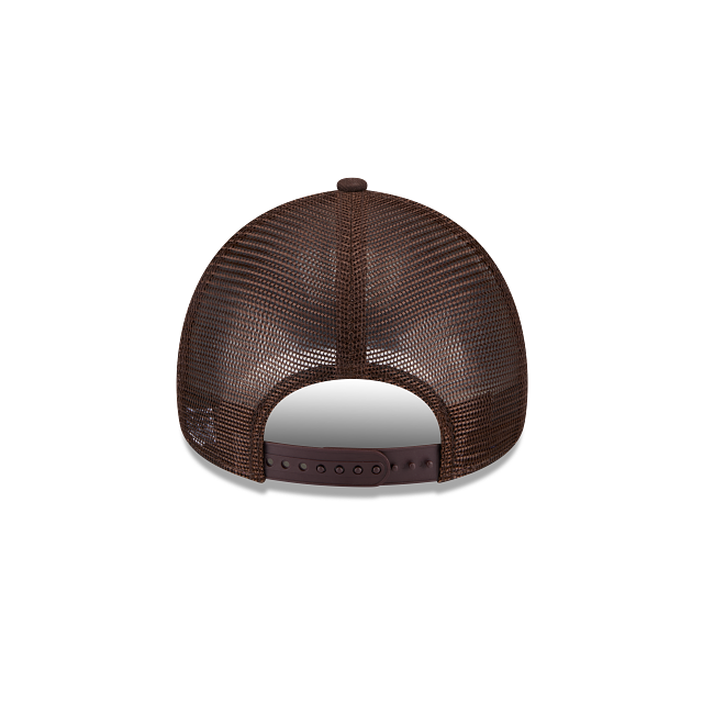 New Era 9Forty AFrame Celtics Trucker Cap Burnt Wood Brown Logo