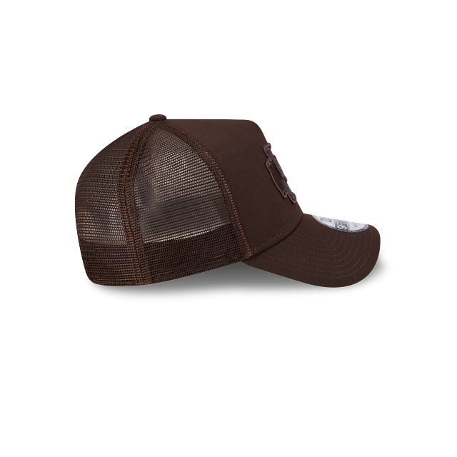 New Era 9Forty AFrame Kansas City Chiefs Trucker Cap Burnt Wood Brown Logo