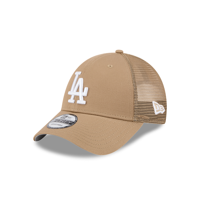 New Era 9Forty AFrame LA Dodgers Trucker Cap Tan White Logo