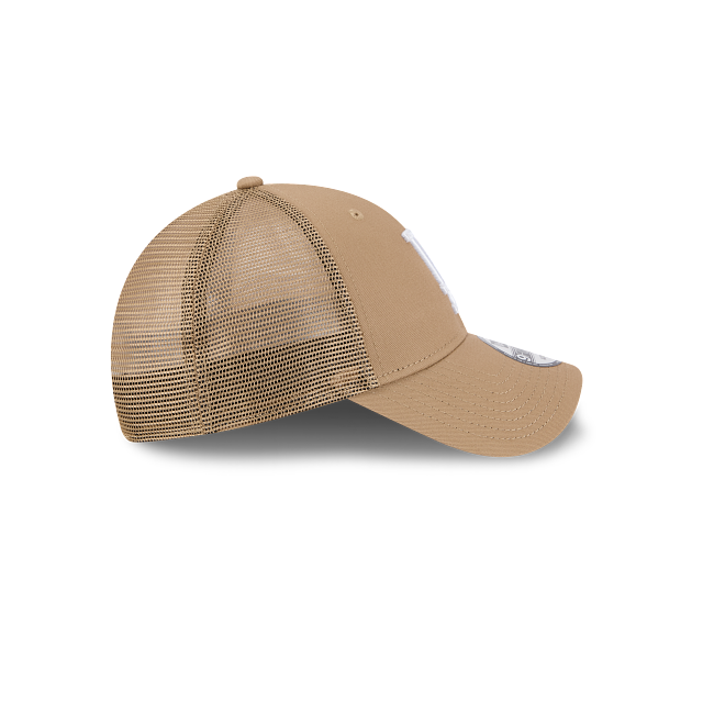 New Era 9Forty AFrame LA Dodgers Trucker Cap Tan White Logo