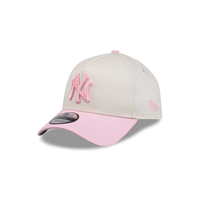 New Era 9Forty AFrame NY Yankees Cap 2Tone White Pink Logo