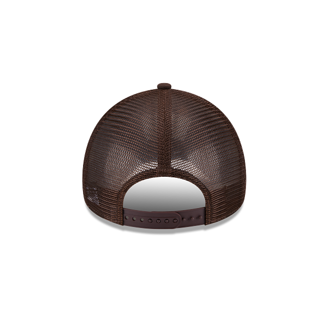 New Era 9Forty AFrame Raiders Trucker Cap Burnt Wood Brown Logo