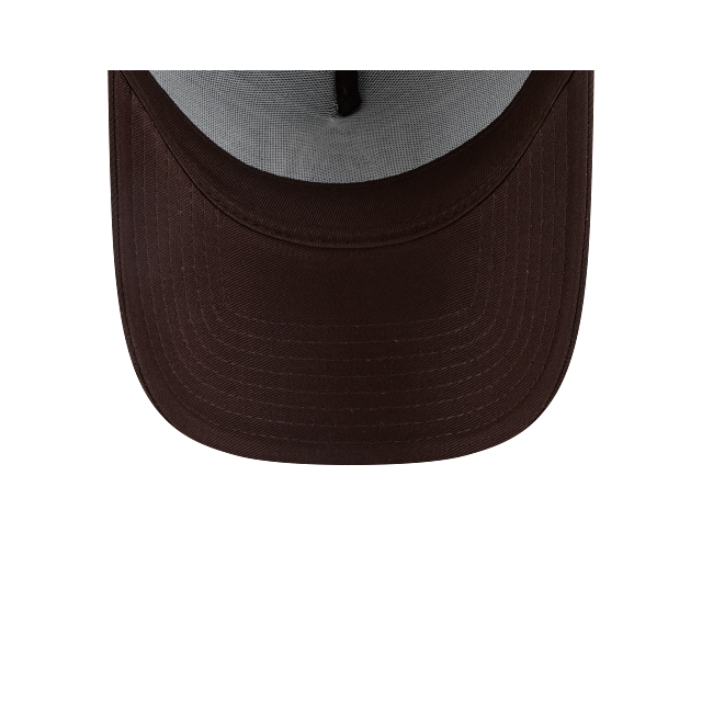 New Era 9Forty AFrame Raiders Trucker Cap Burnt Wood Brown Logo