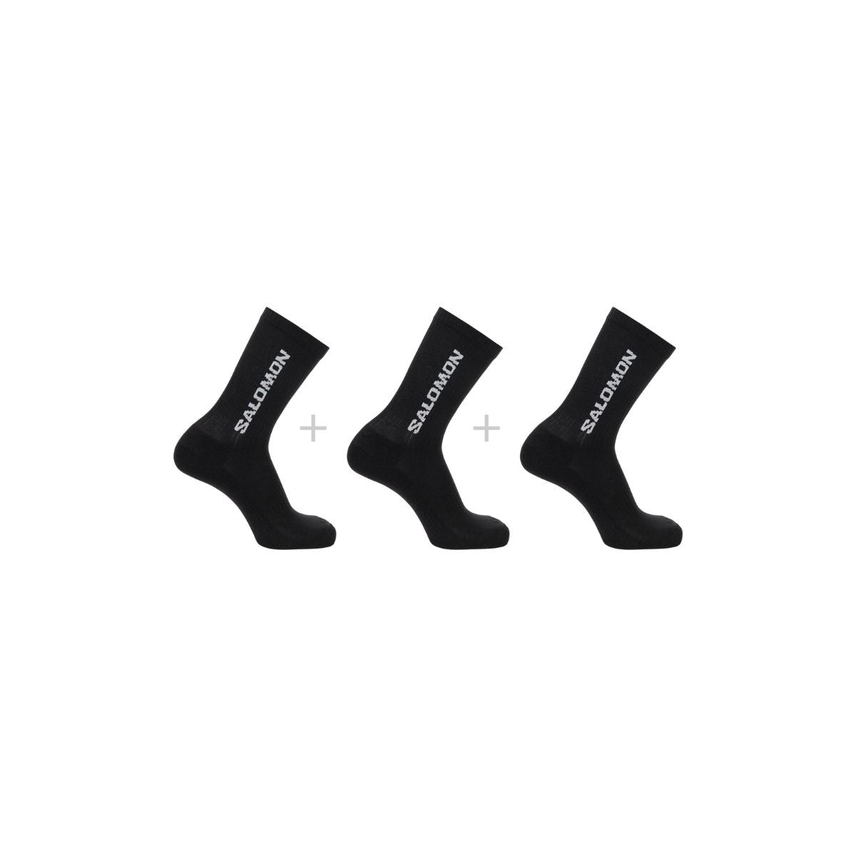 Salomon Everyday Crew 3 Pack Socks Black Black Black