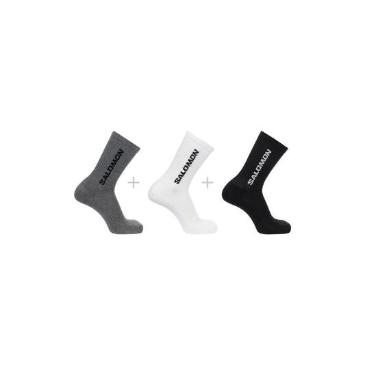 Salomon Everyday Crew 3 Pack Socks Black White Grey