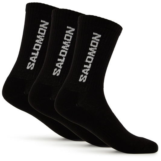 Salomon Everyday Crew 3 Pack Socks Black Black Black