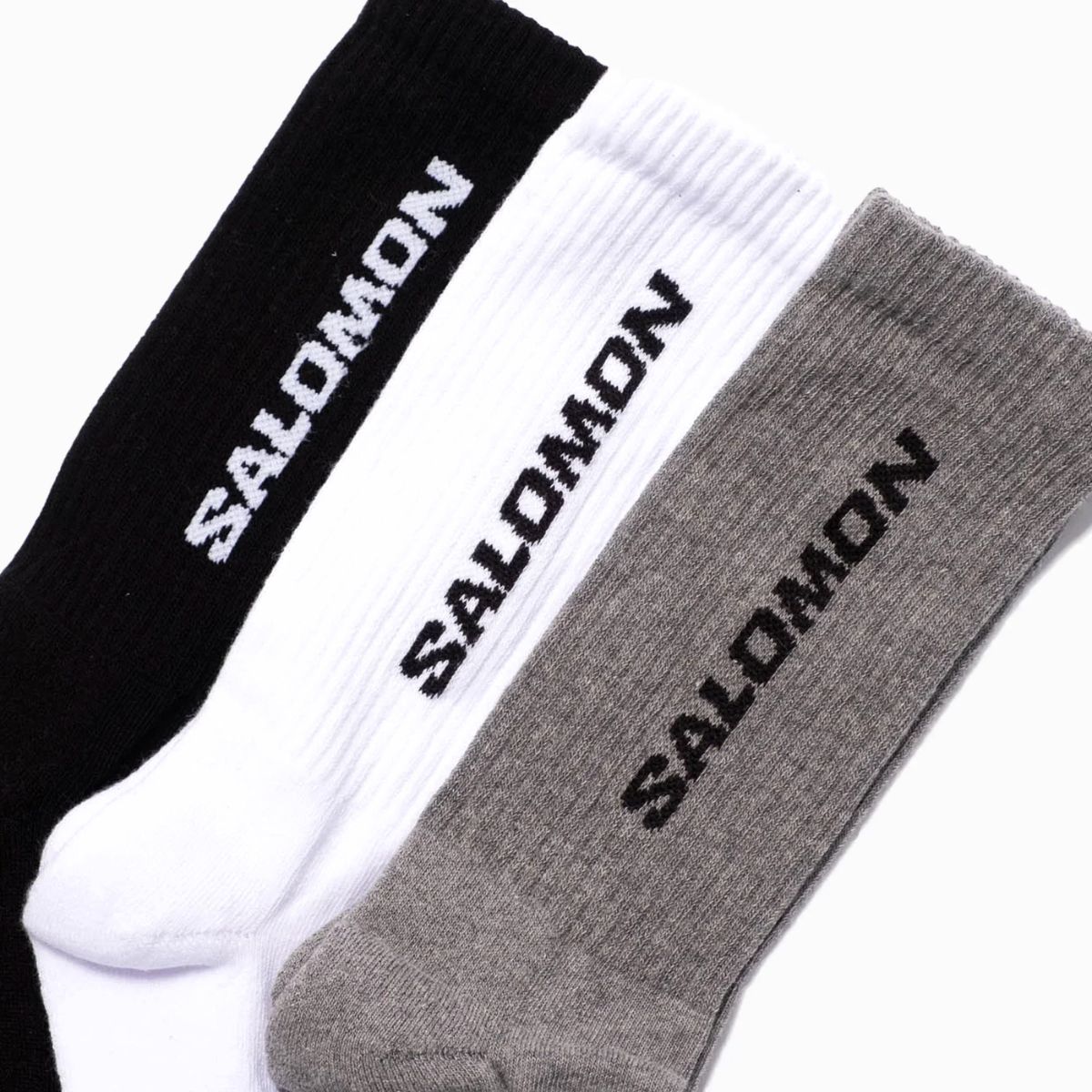 Salomon Everyday Crew 3 Pack Socks Black White Grey