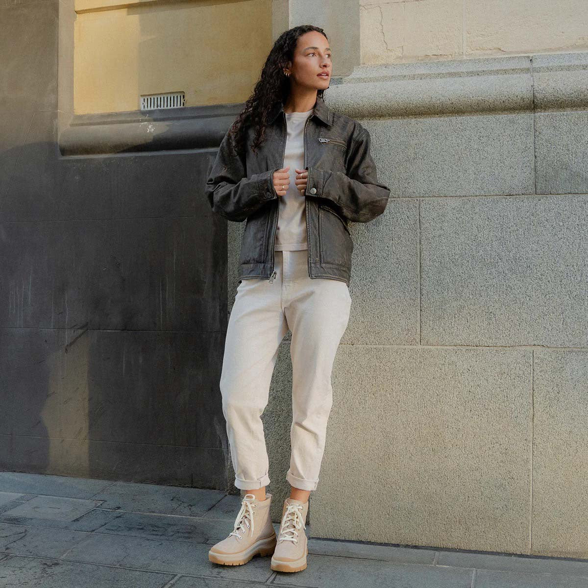 Timberland Roxie Lane Mid Light Beige Canvas