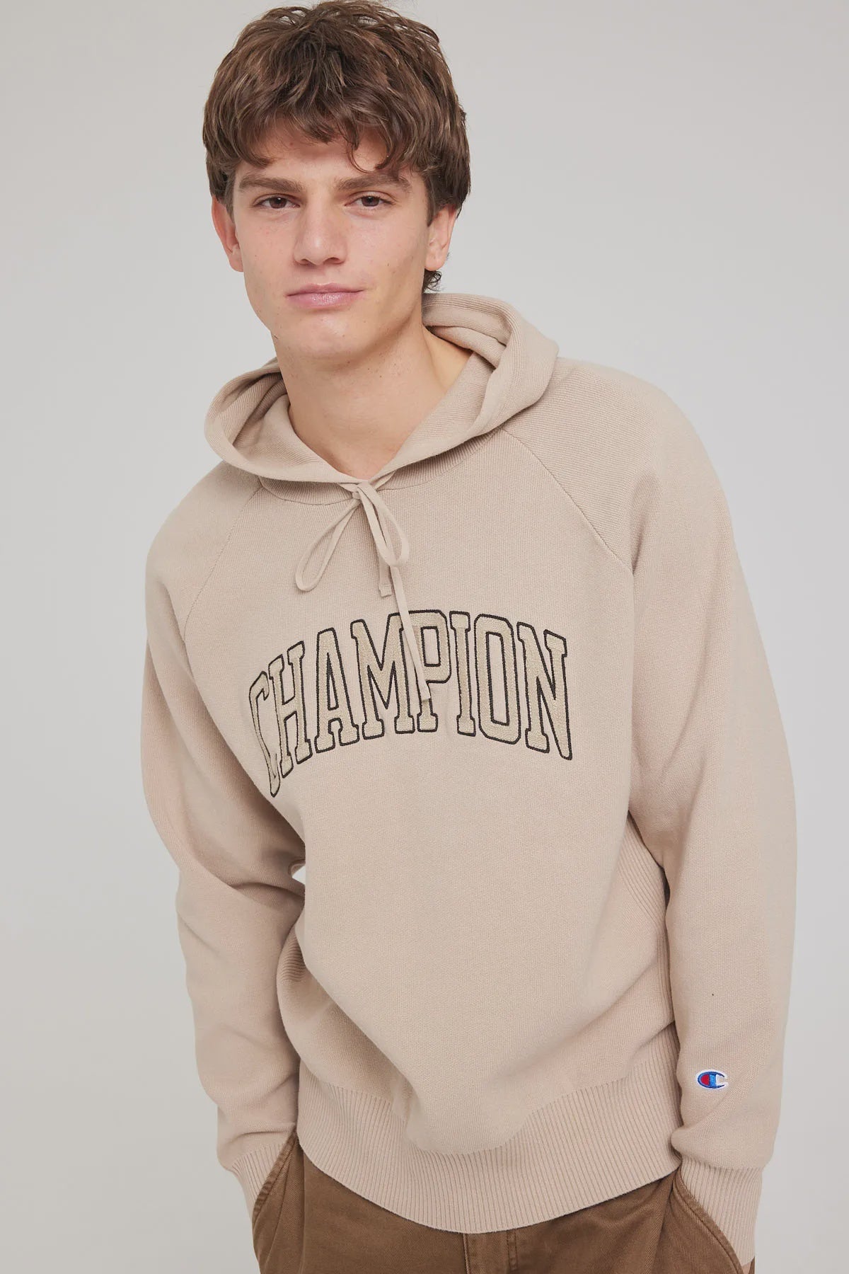 Champion LFS Knitted Hoodie Cafe Latte