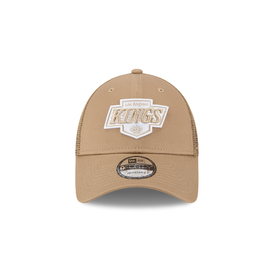New Era 9Forty AFrame LA Kings Trucker Cap Tan White Logo